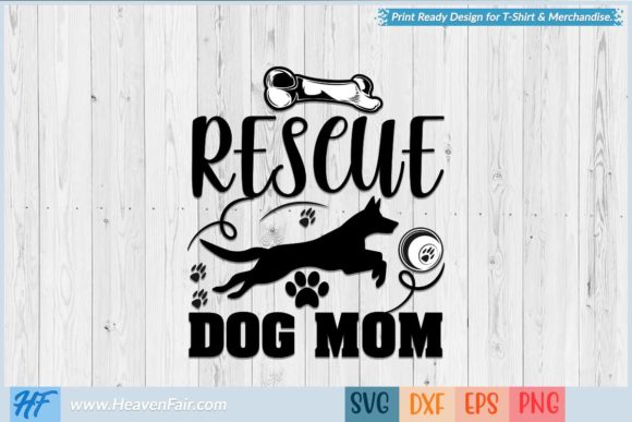 Rescue Dog Mom: A Heartfelt Embroidery Design for Pet Lovers