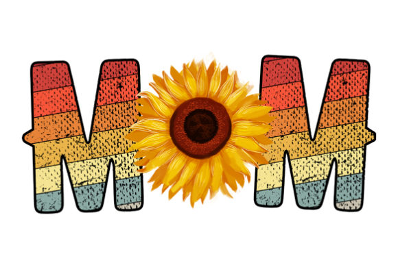Sunflower Mom Retro Sublimation Designs
